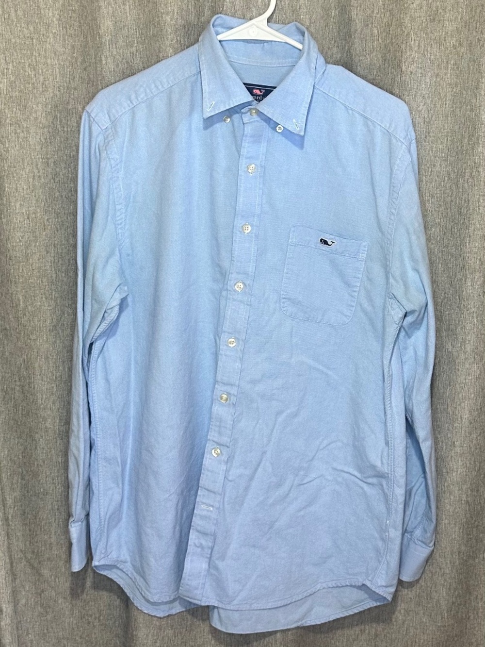 Vineyard Vines Men's Light Blue Solid Long Sleeve Oxford Button Down Shirt Large